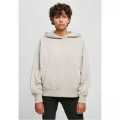 Womens Heavy Terry Garment Dye Hoody Warm Gray