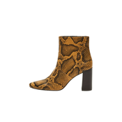 Brown ankle boots with snake pattern Mango Caleo