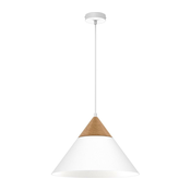 Luster na sajli SINGLE 1xE27/15W/230V bela/buk