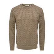 Only & Sons Pulover ONSLOUI svetlo rjava