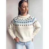 Sweter damski one size SKADOVA jasnobeżowy Dstreet