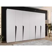 Garderobna omara Hartford 607 (Bela) Bela, Črna, 202x300x52cm, Vrata omareVrata omare: S tečaji