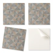 shumee Komplet PVC ploščic z vzorcem za dnevno sobo, samolepilne, geometrijski vzorec s trikotniki, 20x20x20 cm