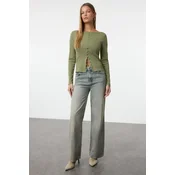 Trendyol Milla ženska bluza Twoaw25Bz00030, maslinasta