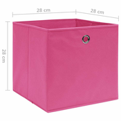 Greatstore Škatle 10 kosov netkano blago 28x28x28 cm roza