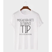 MAFIMI Muška majica Mogao bih biti jutarnji tip, Bela