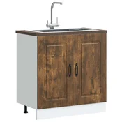 Vidaxl vidaXL Omarica za kuhinjsko korito Kalmar dimljen hrast 80x46x81,5 cm