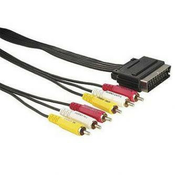 Video kabel SCART moški - 6x CINCH moški, 5 m, črn, PRODAJA