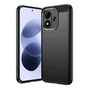 TPU gel ovitek Brushed Carbon za Xiaomi Redmi Note 17 4G/5G - black