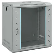 vidaXL omara za omrežje s shranjevanjem Siva 53 x 45 x 60 cm Jeklo