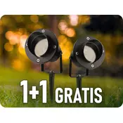 V-TAC Vgradna vrtna svetilka za GU10, aluminij, črna, 1+1 gratis!