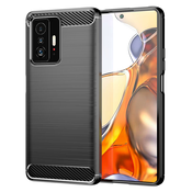 TPU gel ovitek Brushed Carbon za Xiaomi 11T/11T Pro - črn