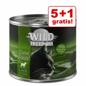 5 + 1 gratis! Wild Freedom Adult 6 x 200 g - Green Lands - janjetina i piletina