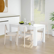Blagovaonski stol bijeli 140 x 74,5 x 76 cm od iverice