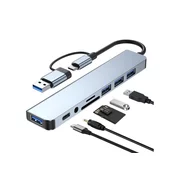 LINKOM USB+TIP C Hub 4xUSB 3.0+TIP C+SD/micro sd+ Audio