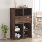 vidaXL Visoka omara rjavi hrast 80x42,5x124 cm inženirski les