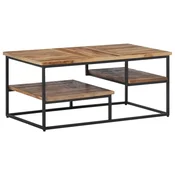 Vidaxl Klubska mizica 90x50x39 cm trdna predelana tikovina