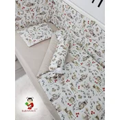 Bubamara037 Set za krevetac sa ravnom ogradicom, 120x60cm, Šareni