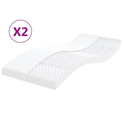 Madraci od pjene 2 kom bijeli 80 x 200 cm 7 zona tvrdoca 20 ILD