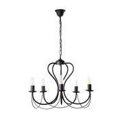ONLI - Luster na lancu CANDELA 5xE14/6W/230V crna
