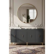 Hanah Home komoda Salkim 150, 125 cm, antracit / zlatna