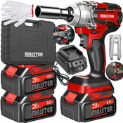 MAJSTER POLSKA aku. brezkrtačni udarni vijačnik (20V, 750Nm, 1/2 2x4Ah Li-ion LED), komplet