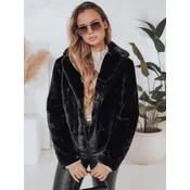Płaszcz damski futerkowy GLAMFLUFFY krótki czarny Dstreet