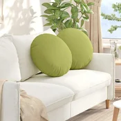 Jastucici za sjedenje 2 pcs Svijetlo zelena O50 x 19 cm tkanina