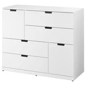 NORDLI Komoda sa 6 fioka, bela, 120x99 cm