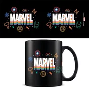 Skodelica Pyramid International Marvel Pride z mavričnim logotipom - črna, 200 ml