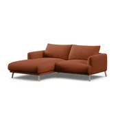 Kotna sedežna garnitura v barvi terakote (levi kot/z ležalnikom) Naomi – Micadoni