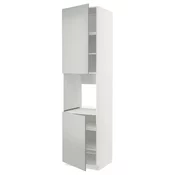 METOD Vis.elem.pecn.s 2vrata/policama, bela/Havstorp svetlosiva, 60x60x240 cm