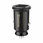 Baseus Grain Car Charger mini auto punjac 2x USB 3.1A (CCALL-ML01): crni