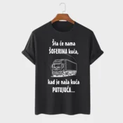 MAFIMI Muška majica Šta ce nama Šoferima kuca, Crna