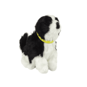 slomart Interaktivni plišasti kuža Border Collie LEAN TOYS, črno-bel, laja in maha z repom