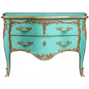Casa Padrino baroque chest of drawers with 2 drawers antique mint green/gold - Handmade solid wood chest of drawers in baroque style - Handmade baroque furniture - Noble & Magnificent