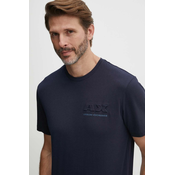 Pamučna majica Armani Exchange za muškarce, boja: tamno plava, s tiskom, 3DZTAG ZJ9TZ