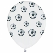 Set s 5 belimi baloni z vzorcem nogometne žoge
