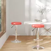 Vidaxl vidaXL Barski stoli, komplet 2 kosov, rdeči, umetno usnje