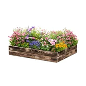ATMOWOOD Lesena visoka greda 120 x 80 x 20 cm - ožgana