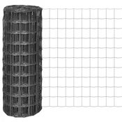 vidaXL Ograja 25x1 m s 100x100 mm Sivo Jekleno Mrežo