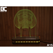 Black Cut 3D Lampa Morž, RGB