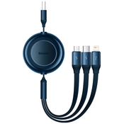Baseus Bright Mirror 2, USB 3-in-1 cable for micro USB / USB-C / Lightning 3.5A 1.1m (Blue)