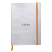 Notes A5, Rhodiarama soft, s gumicom, diktando, srebrni