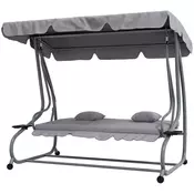 Homestar Vrtna gugalnica za 3 osebe 200x120x164 cm siva