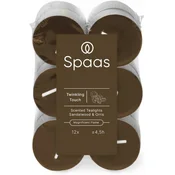 shumee Dišeče sveče Spaas v paketu 12 kosov, 4,5 ure Twinkling Touch, kaki