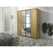 Garderoba Toledo 119 Craft hrast, Crna, 206x180x65cm, Porte guardarobaVrata garderobe: Klasicna vrata