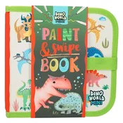 Dino World Knížka na kreslení , Dinosauři, 6 fixu, 8 šablon