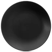 shumee Velik ploščat jedilni krožnik za večerjo, keramičen, črn, 27 cm