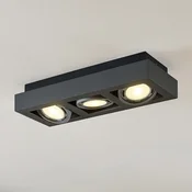 Arcchio stropno reflektorsko svetilo Ronka, 50 cm, 3-svetlobno, sivo, GU10 - Dnevna soba/jedilnica - Sodobni - temno siva - Kovina